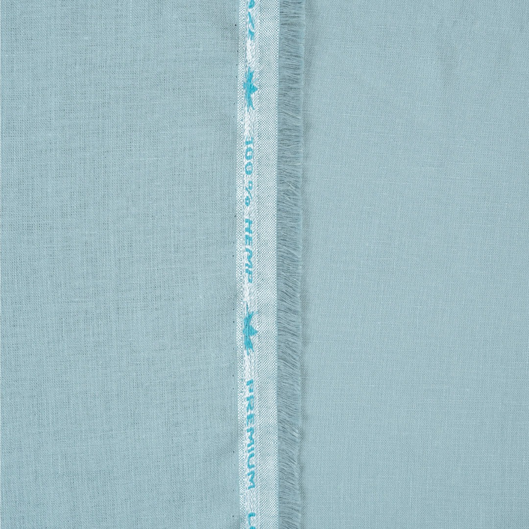 Bleached Aqua London Pie Hemp Cloth - 3 - Weaving Vibes