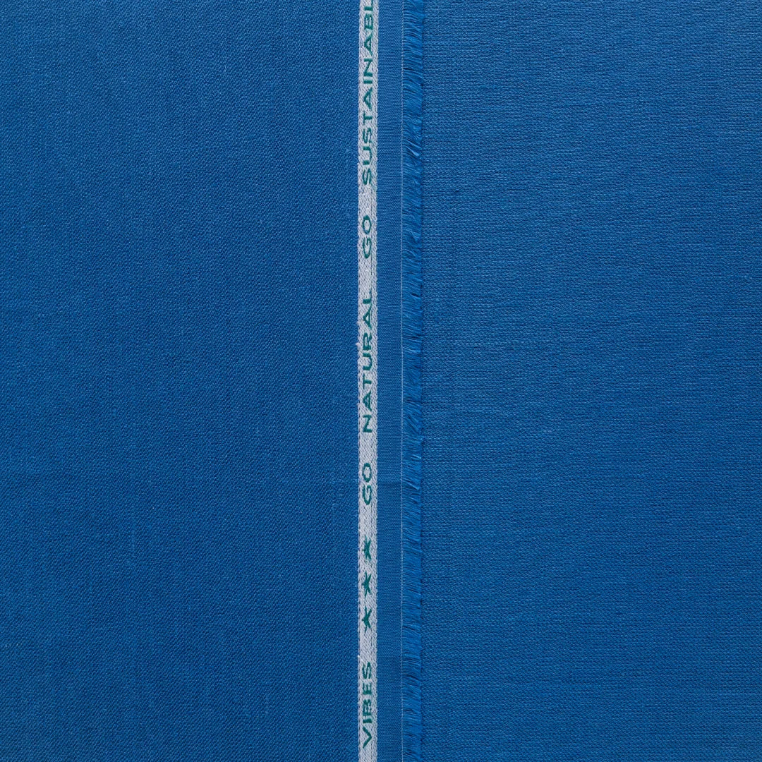Cheesecake Electric Blue Hemp Fabric - 2 - Weaving Vibes