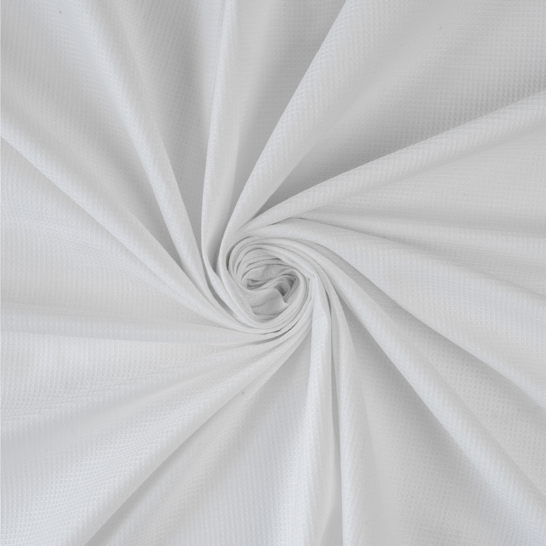 Waffle White Hemp Cotton Fabric - 5 - Weaving Vibes