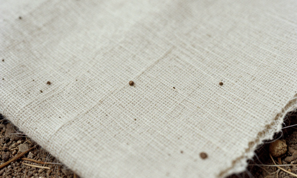 raw hemp textile on natural soil