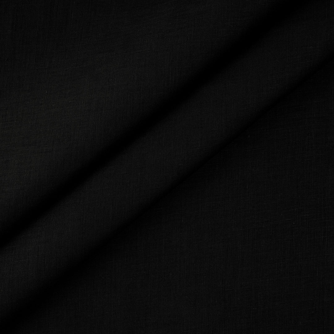 Black plain weave hemp fabric