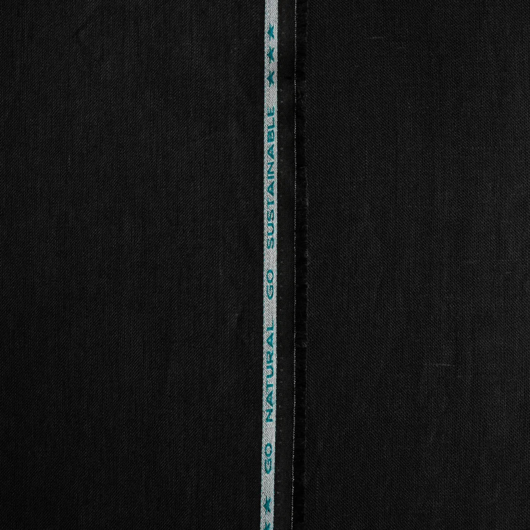 Black twill weave hemp fabric