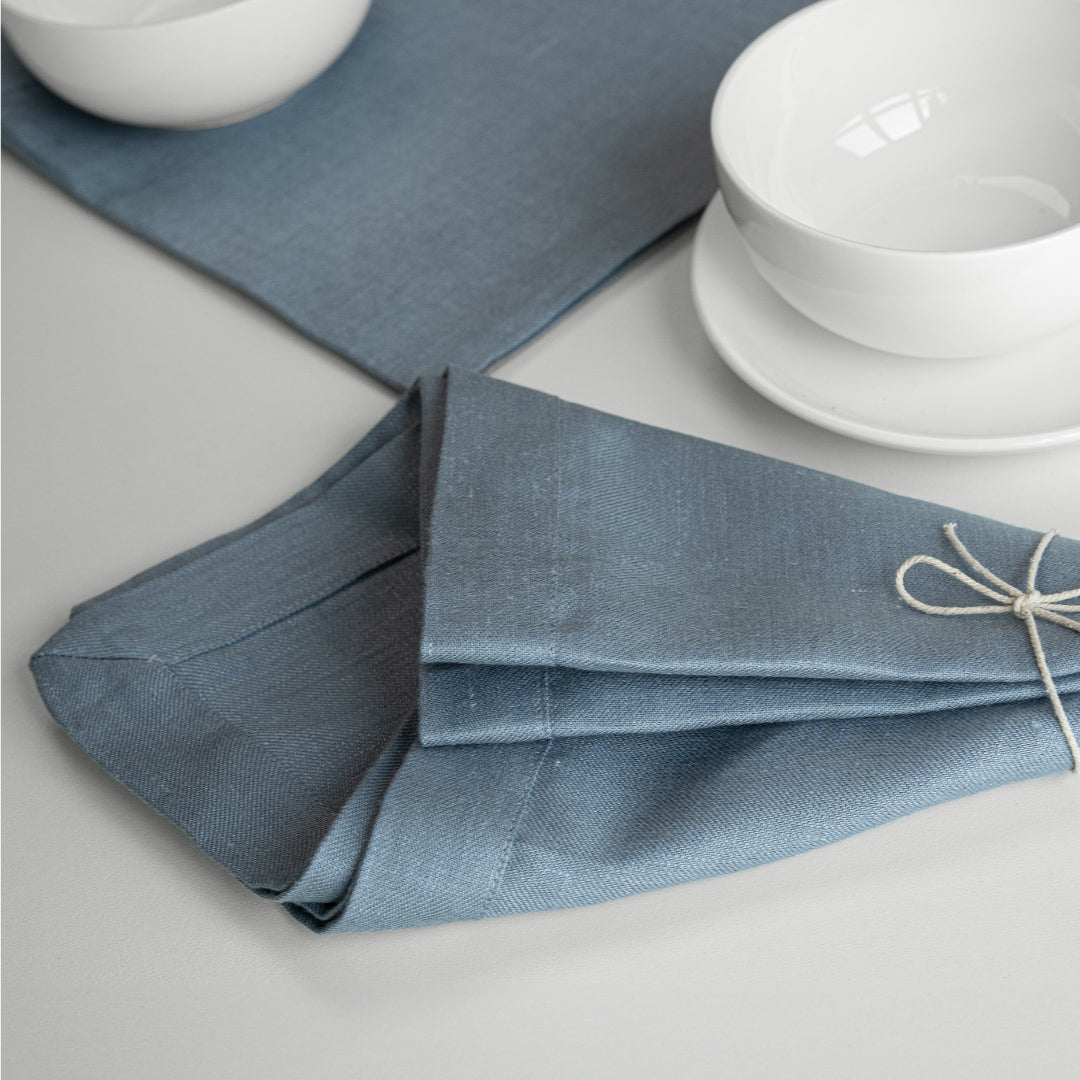 blue hemp napkin cloth