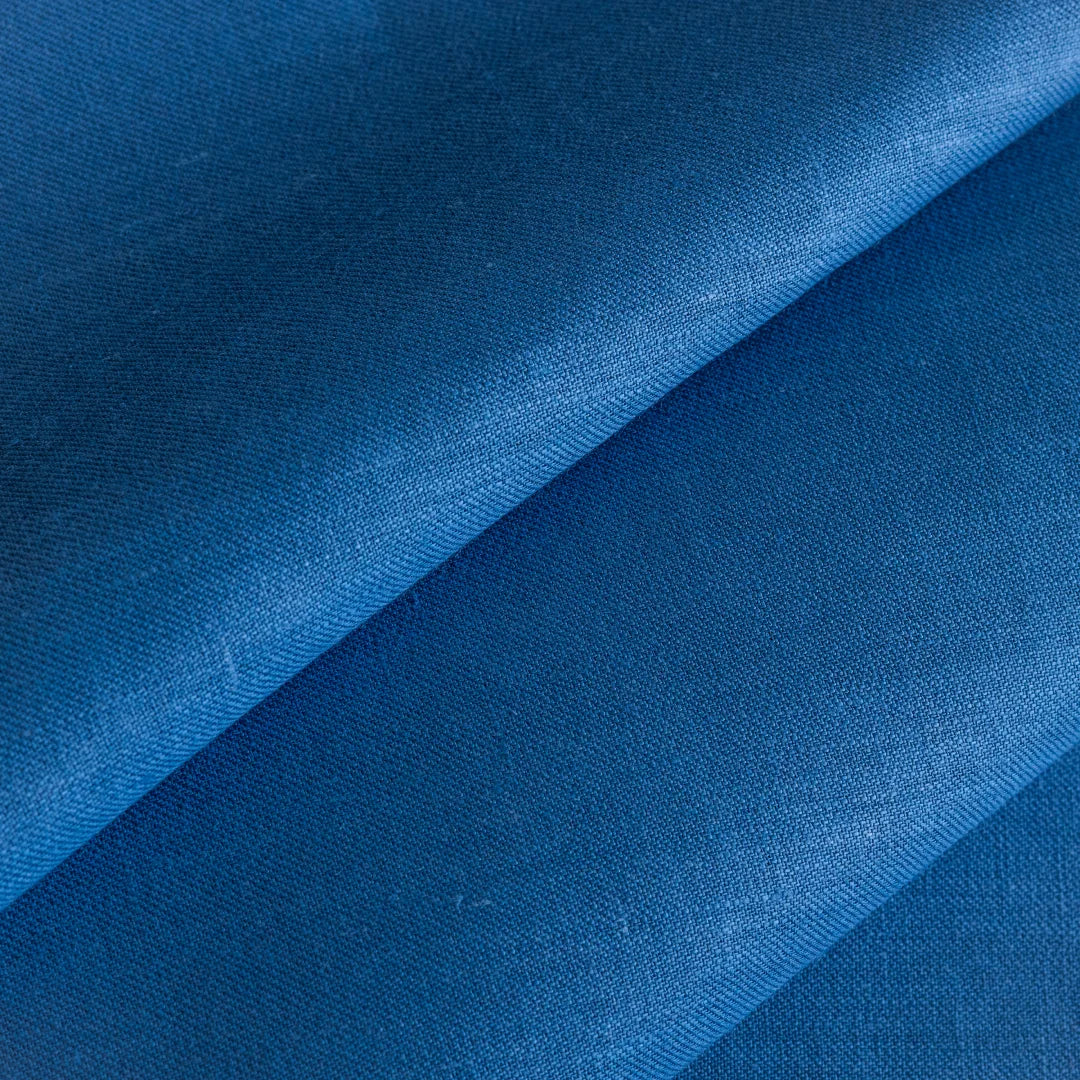 Blue twill weave fabric