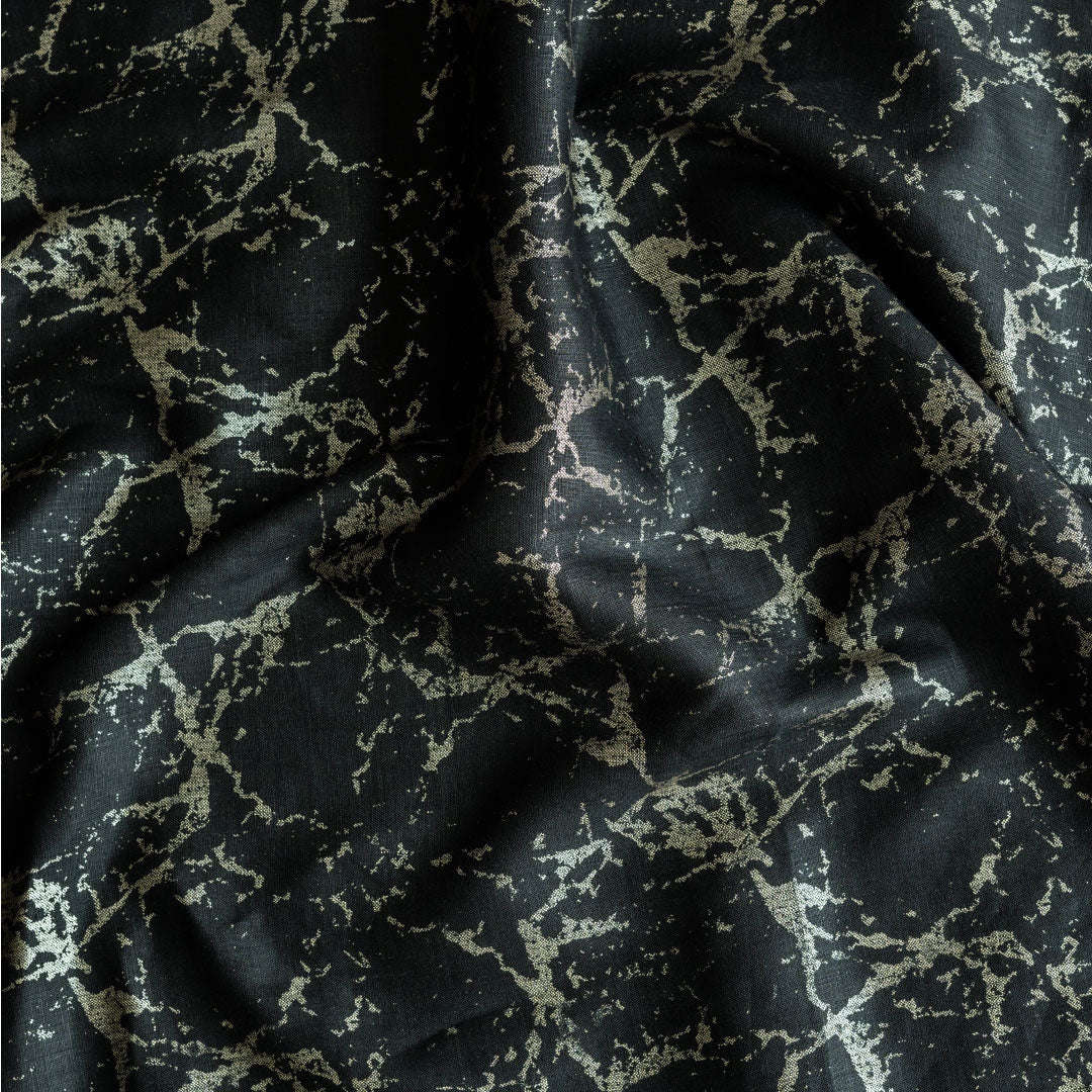 Foil print hemp fabric