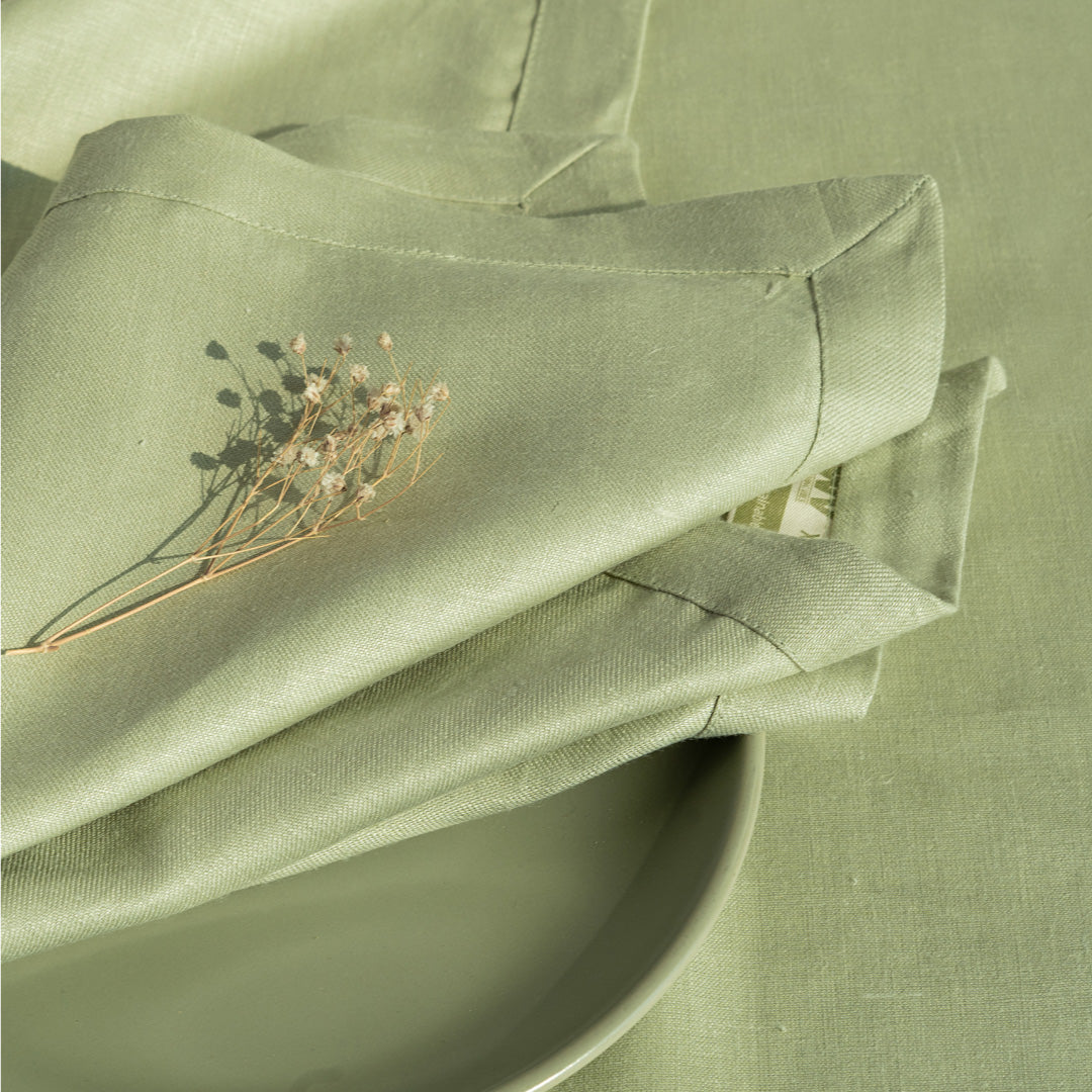 Green hemp napkin cloth
