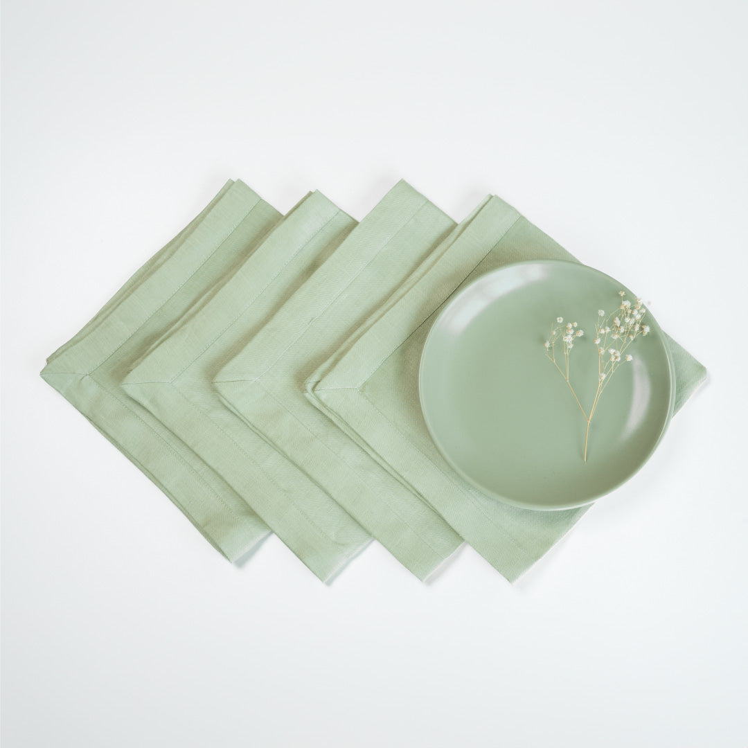 Green hemp napkin fabric