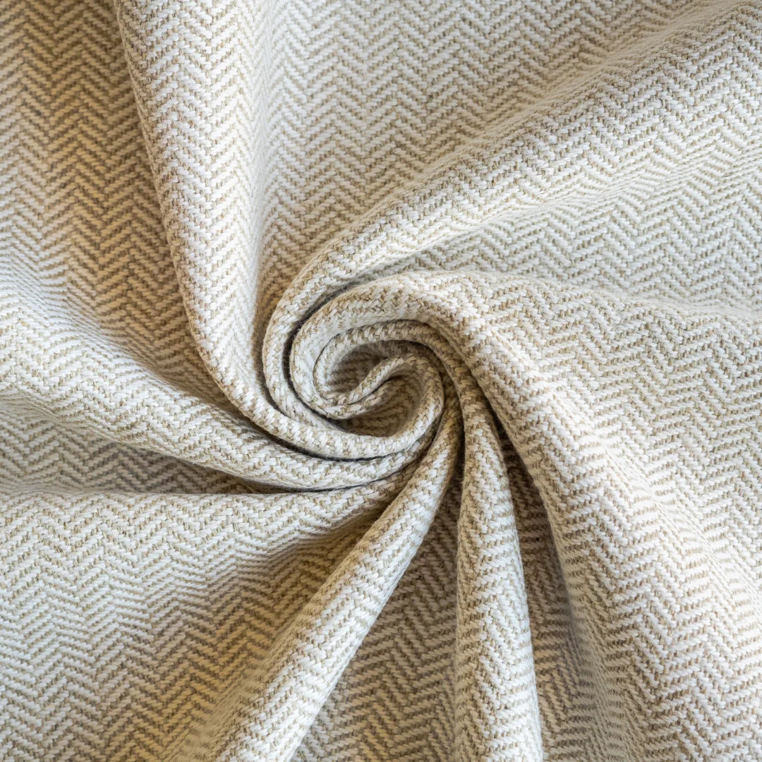 Herringbone hemp cotton blend fabric