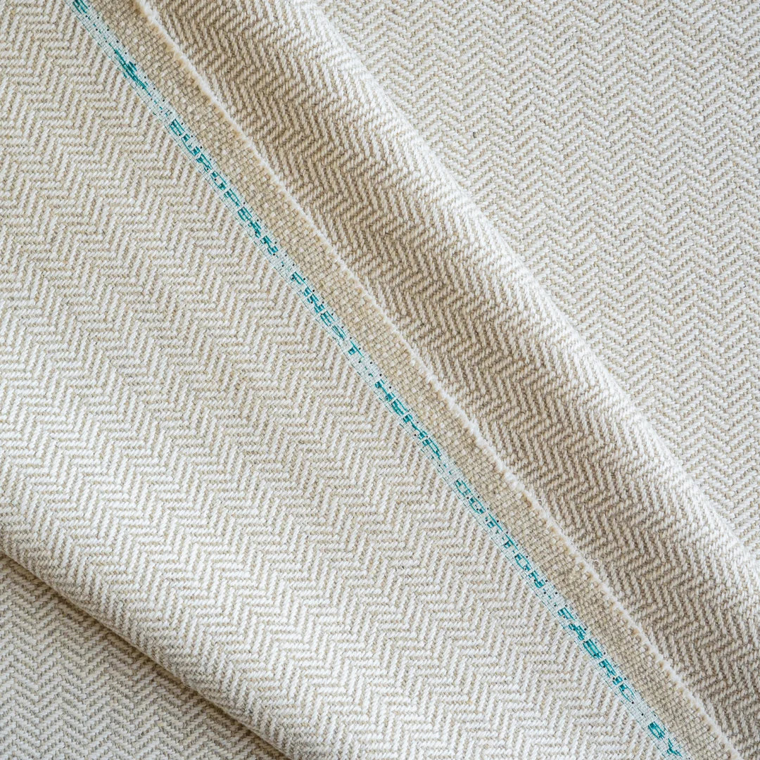 Herringbone hemp cotton fabric