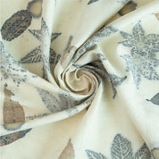 Leaf printed fabric with castor leaves