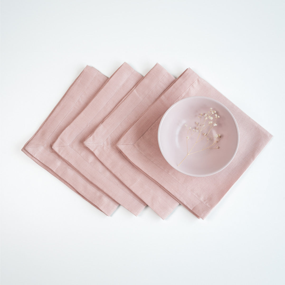 Pink hemp napkin fabric