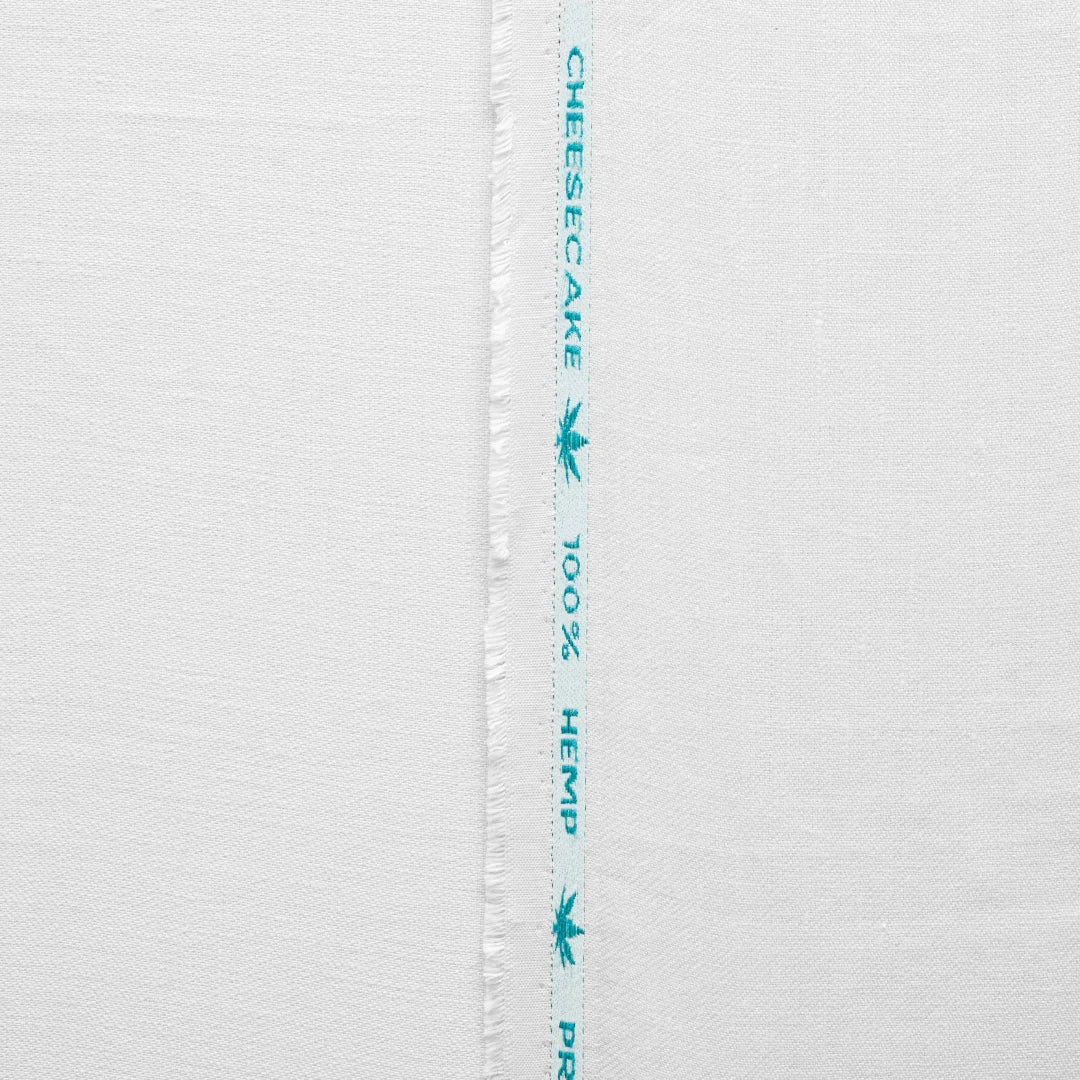 White twill weave hemp fabric